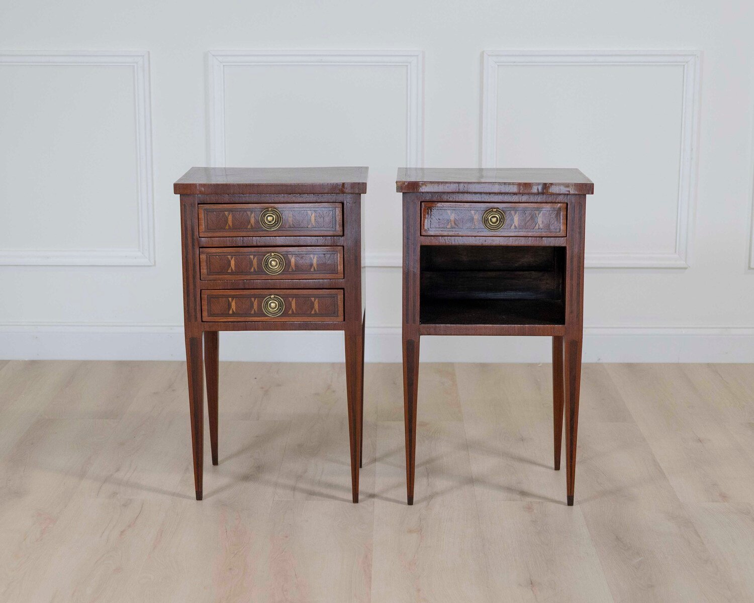 Pair Of Louis XVI Style Bedside Tables - JAA