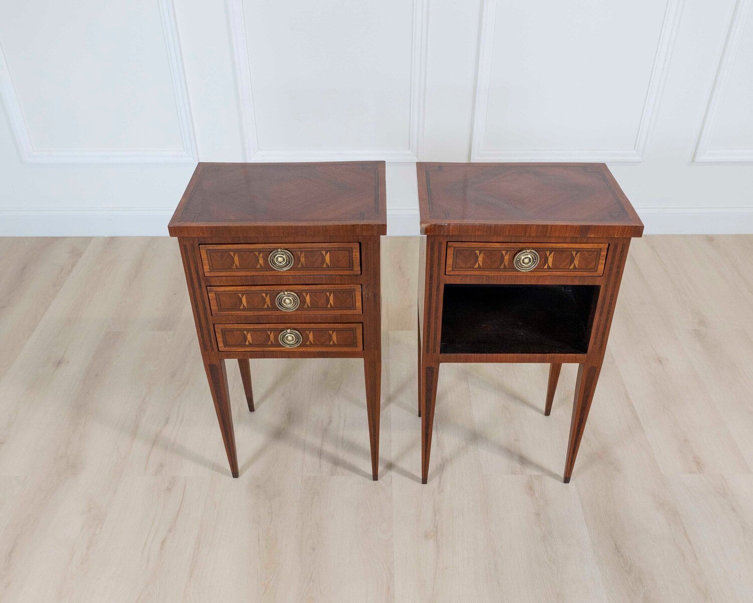 Pair Of Louis XVI Style Bedside Tables - JAA