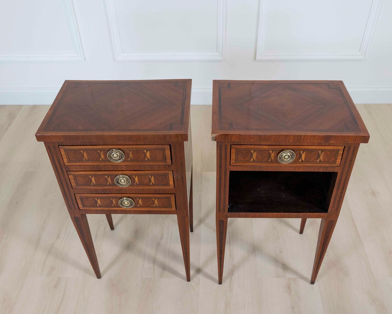 Pair Of Louis XVI Style Bedside Tables - JAA
