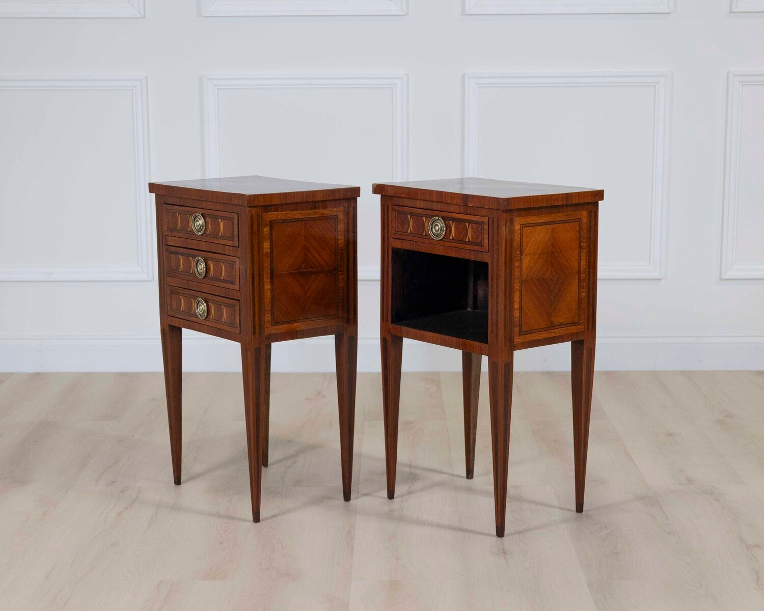 Pair Of Louis XVI Style Bedside Tables - JAA