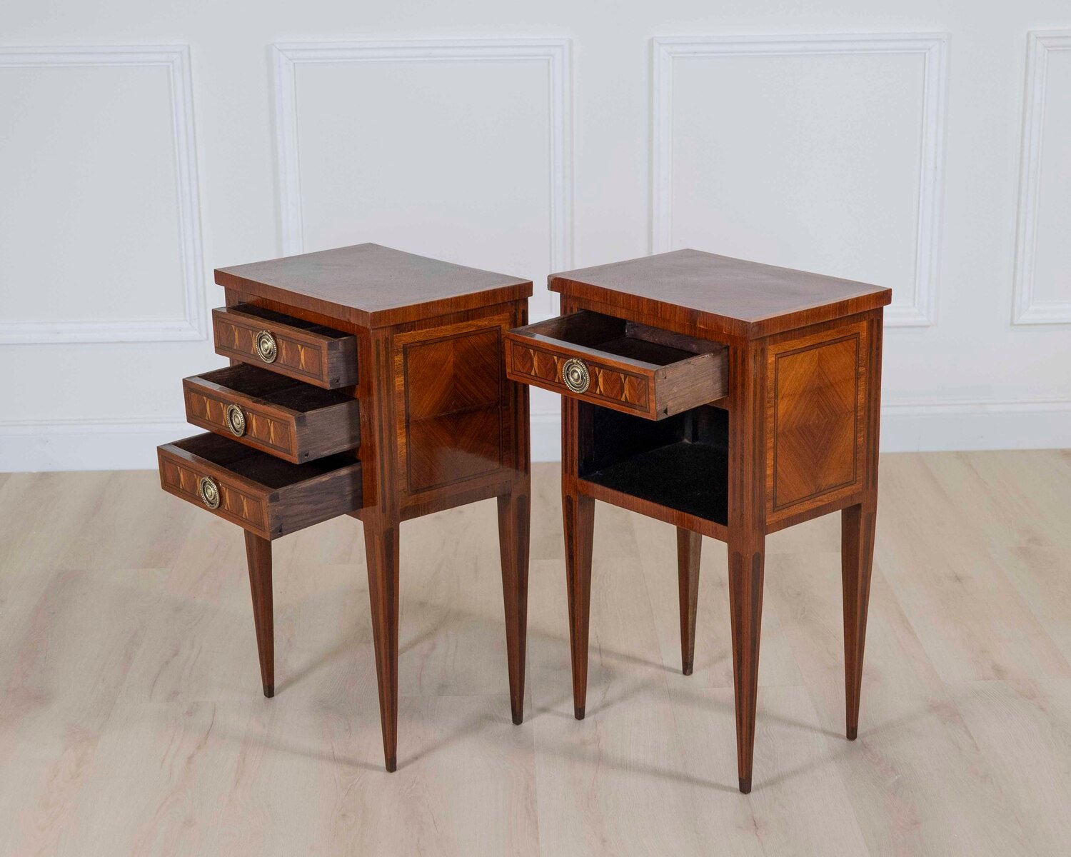 Pair Of Louis XVI Style Bedside Tables - JAA