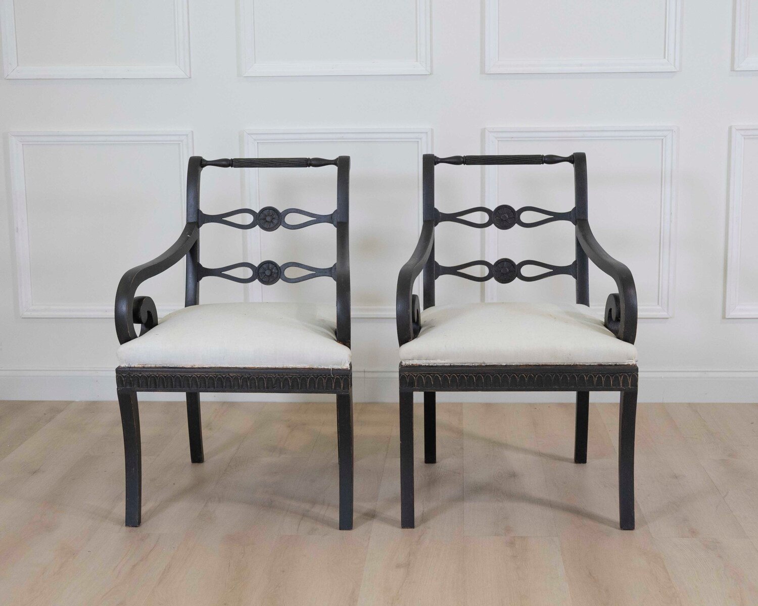 Pair of Swedish Gustavian Style Armchairs - JAA