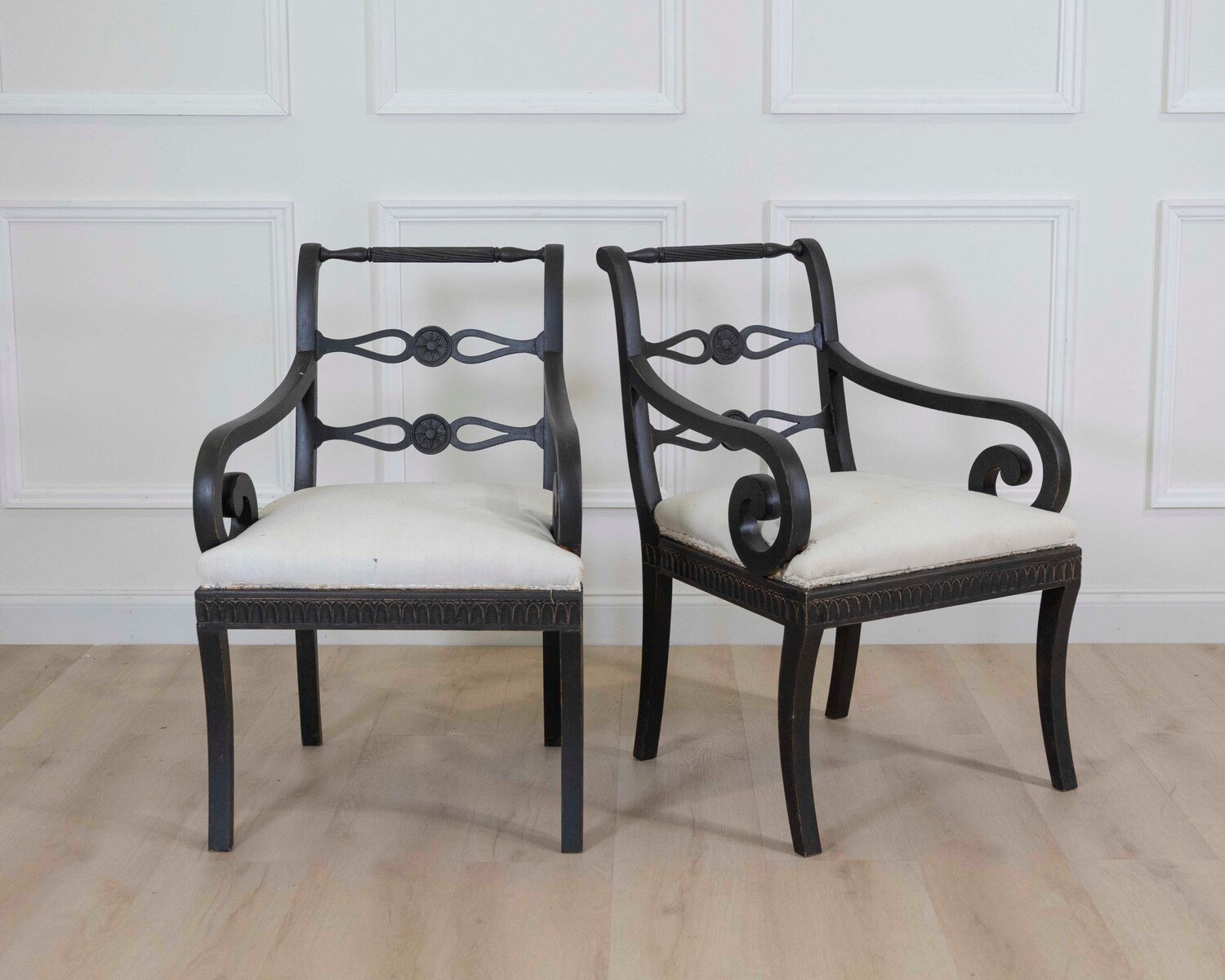 Pair of Swedish Gustavian Style Armchairs - JAA