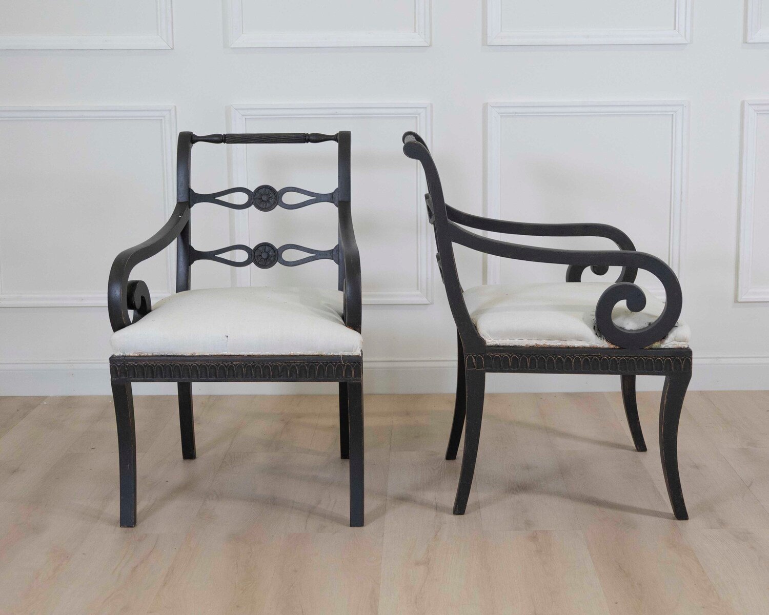 Pair of Swedish Gustavian Style Armchairs - JAA