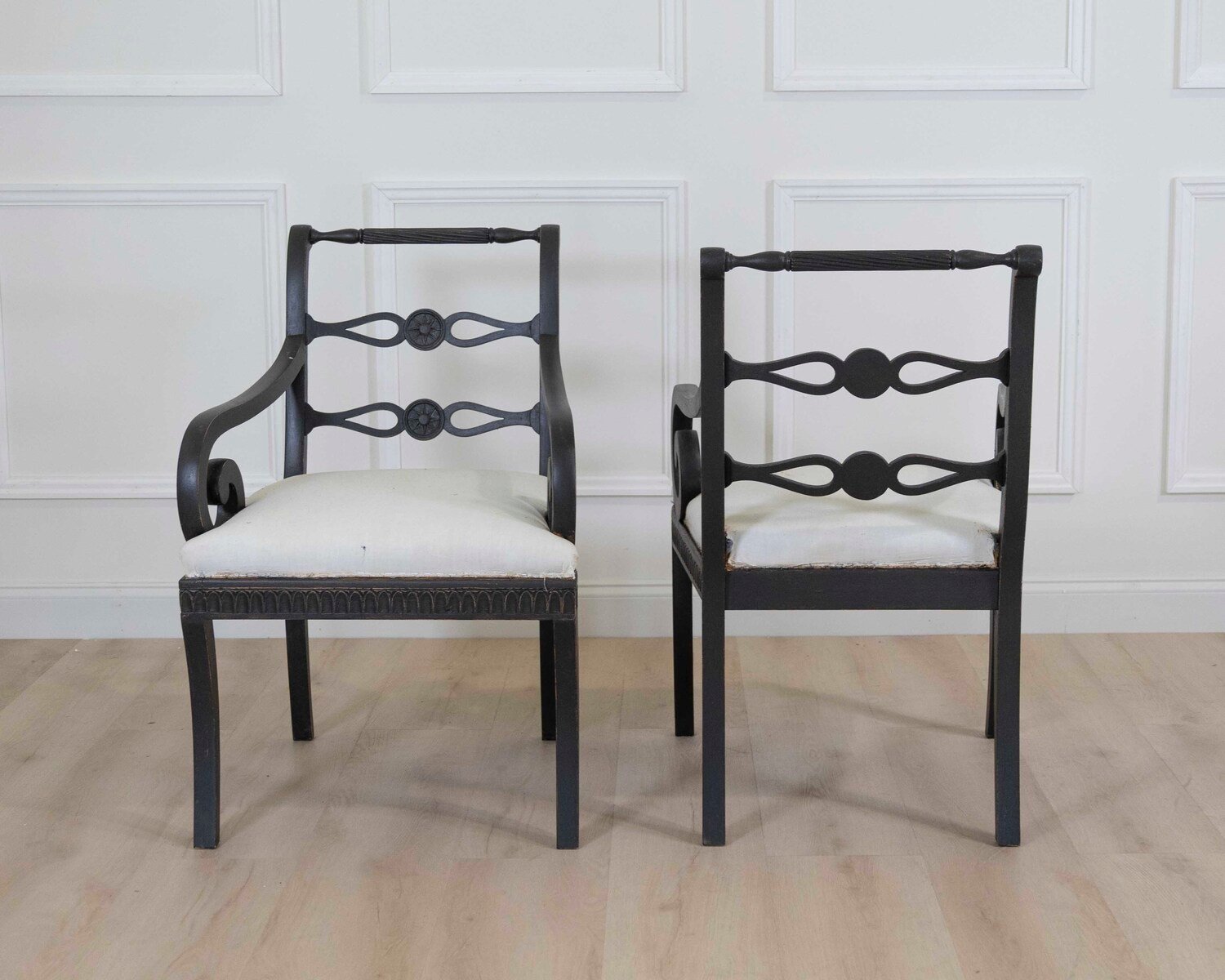 Pair of Swedish Gustavian Style Armchairs - JAA