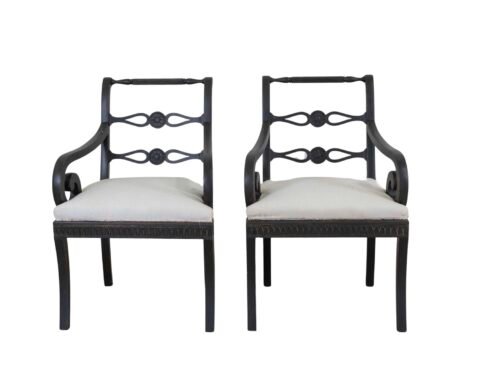 Pair of Swedish Gustavian Style Armchairs