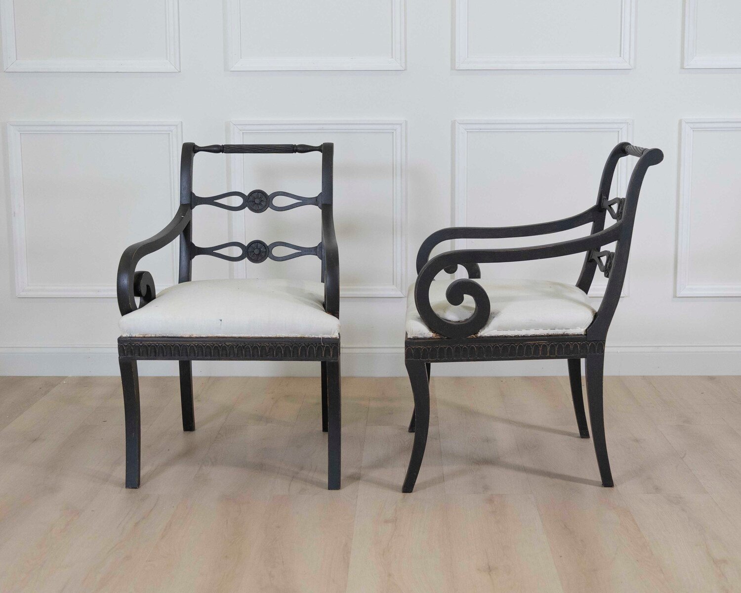 Pair of Swedish Gustavian Style Armchairs - JAA