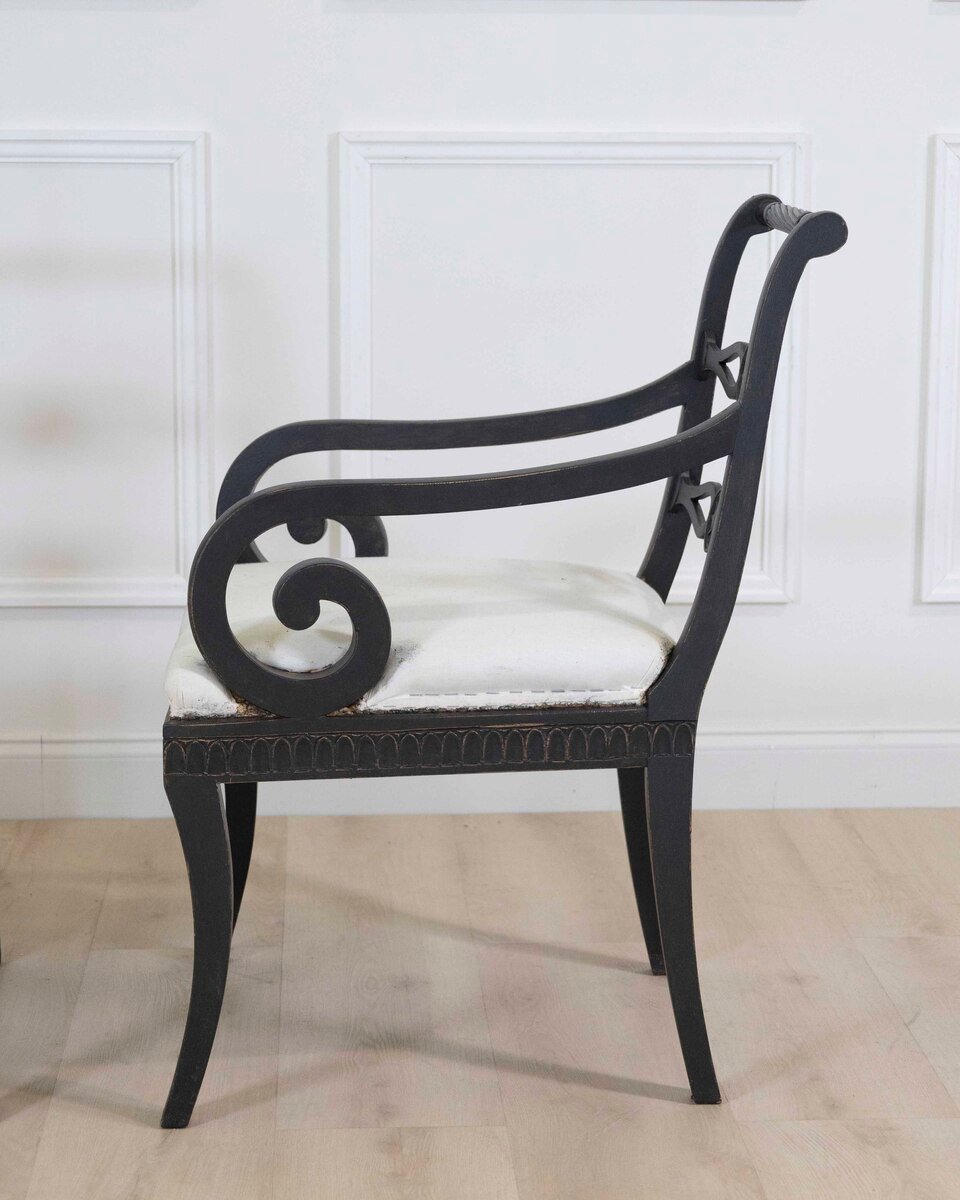 Pair of Swedish Gustavian Style Armchairs - JAA