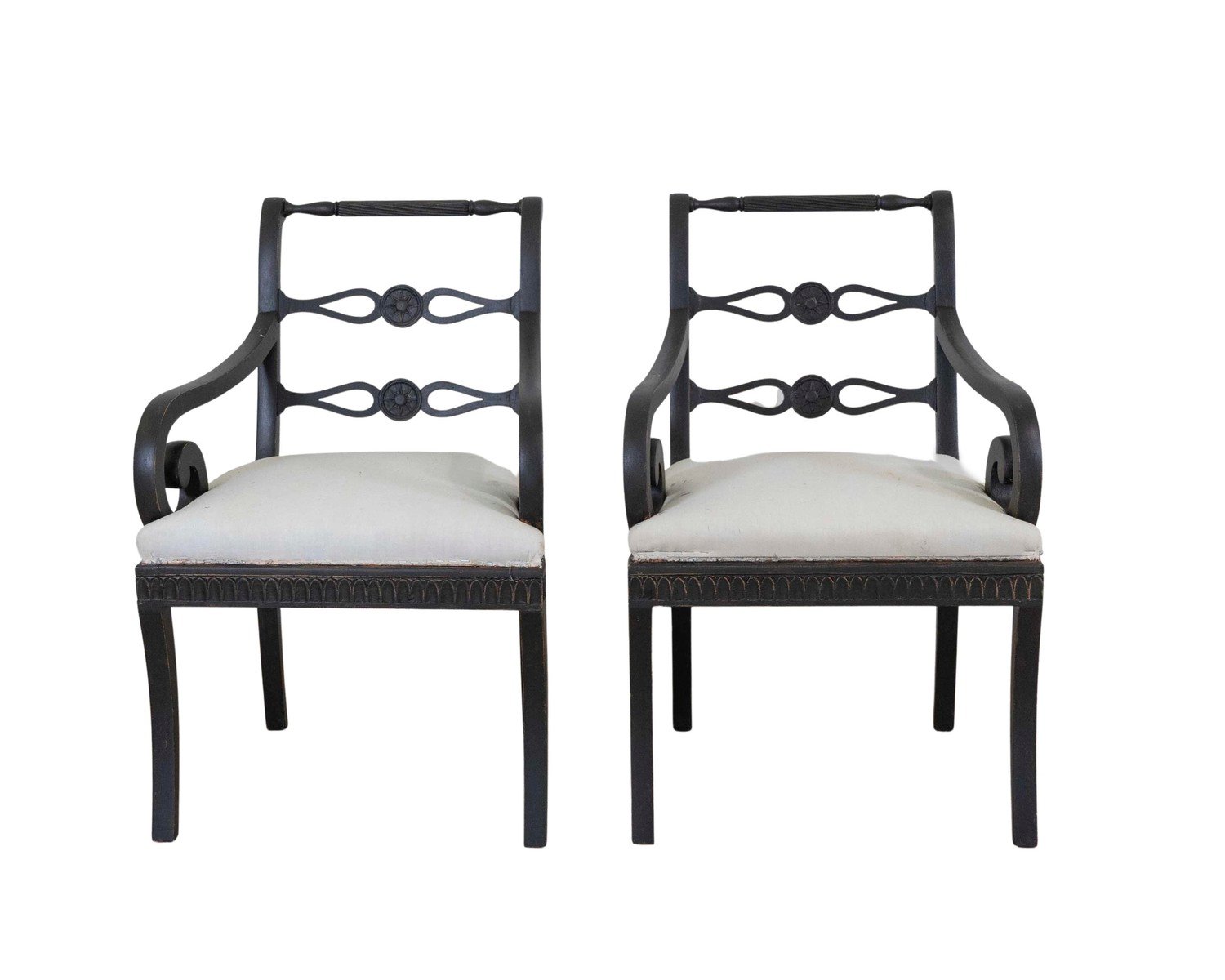 Pair of Swedish Gustavian Style Armchairs - JAA