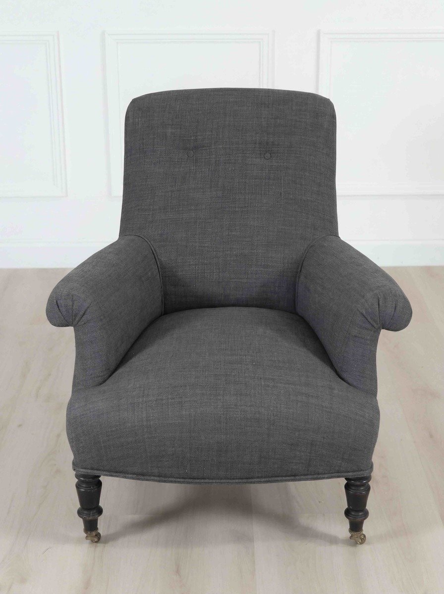 Early 20th Century French Grey Armchair, Circa 1910 - JAA