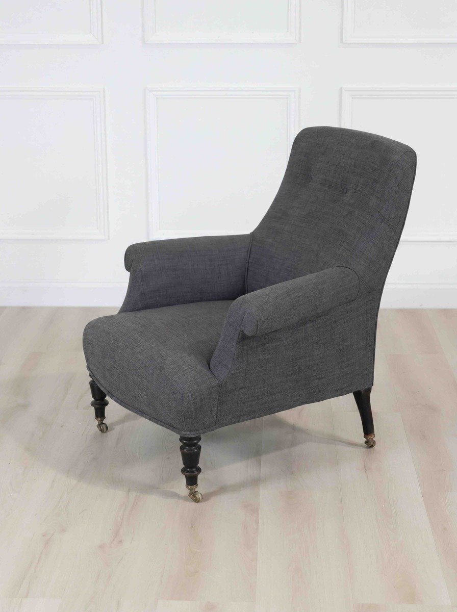 Early 20th Century French Grey Armchair, Circa 1910 - JAA