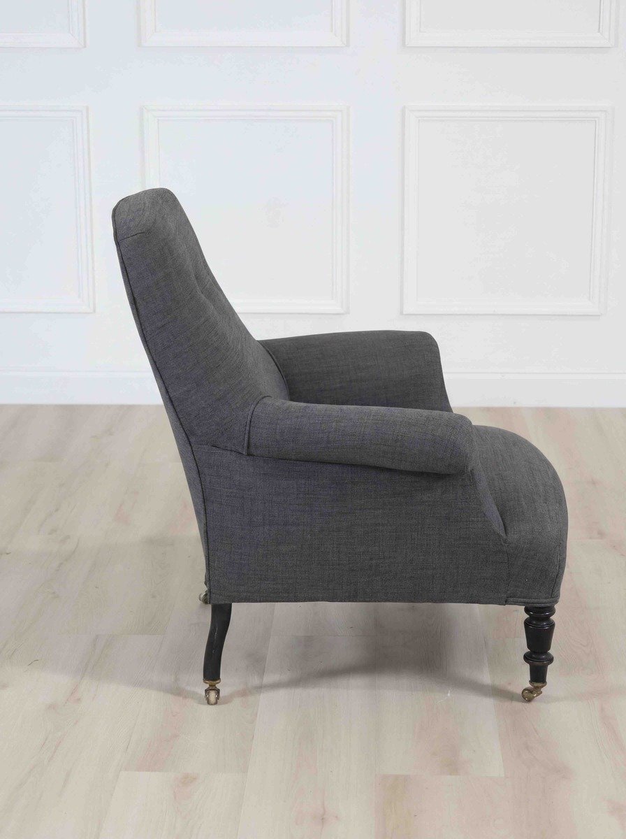 Early 20th Century French Grey Armchair, Circa 1910 - JAA