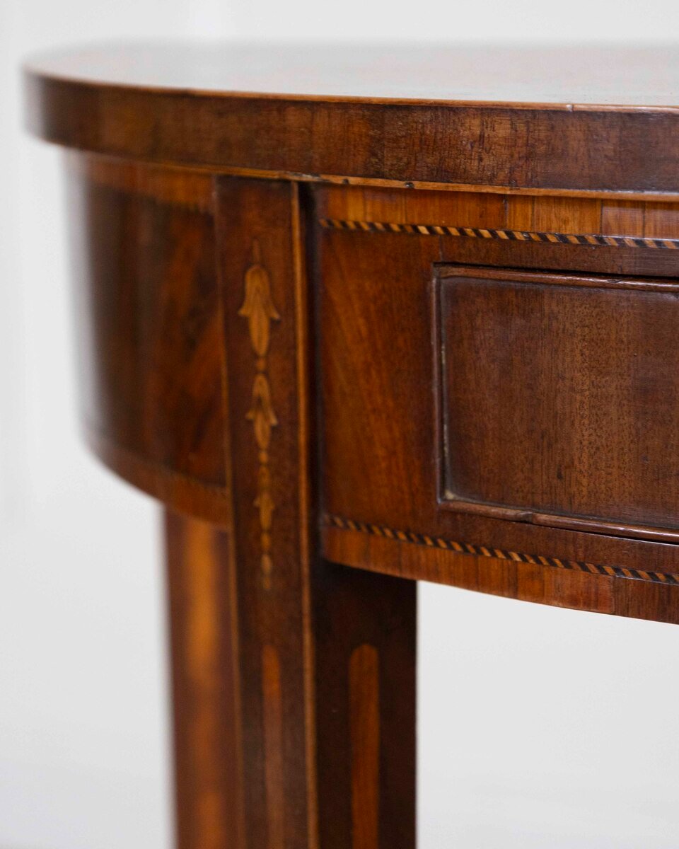 Pair of 19th Century Mahogany Demi Lune Side Tables - JAA