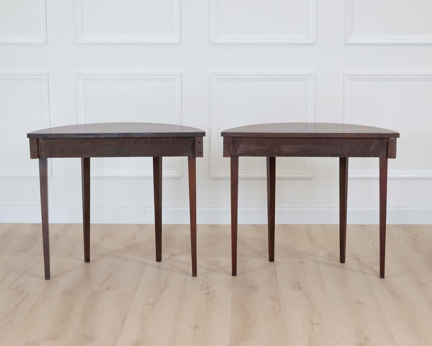Pair of 19th Century Mahogany Demi Lune Side Tables - JAA