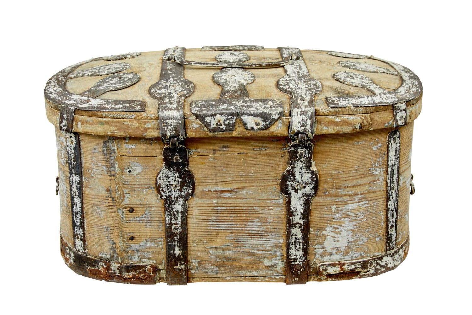 19th Century Scraped Pine Swedish Strong Box - JAA