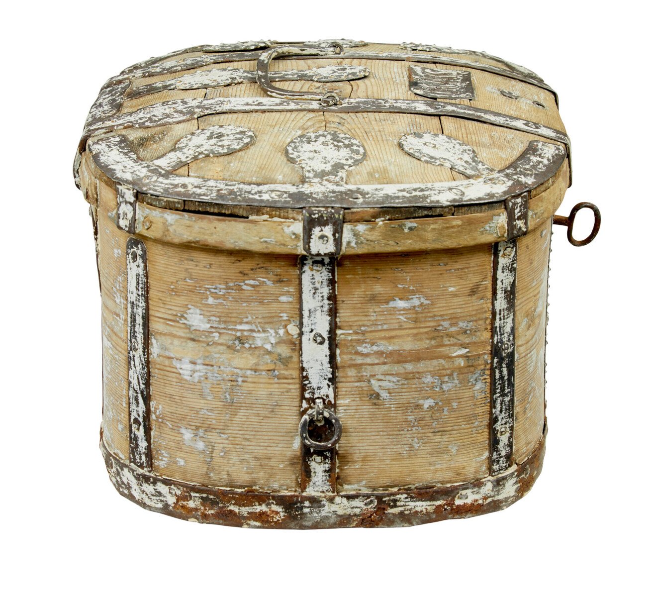 19th Century Scraped Pine Swedish Strong Box - JAA
