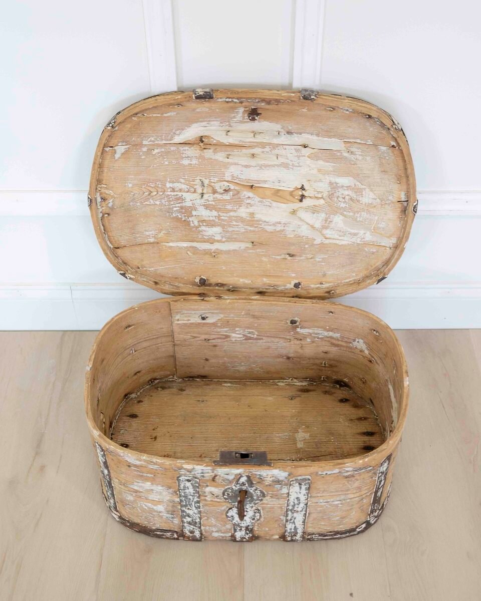 Swedish 19th Century Scraped Pine Strong Box - JAA