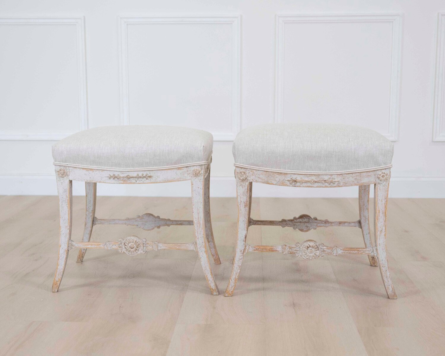 A pair of Gustavian Stools Circa 1810 - JAA