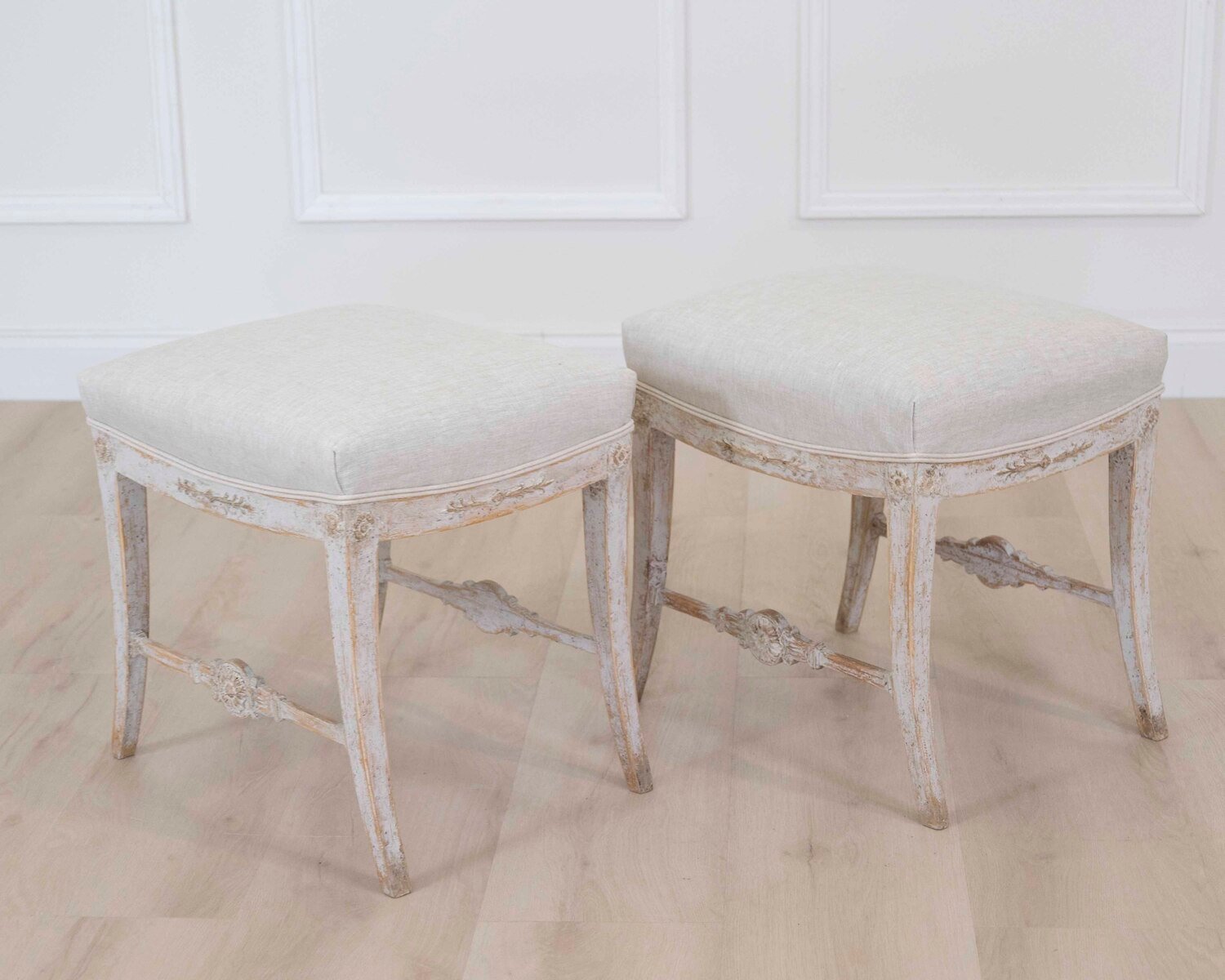 A pair of Gustavian Stools Circa 1810 - JAA