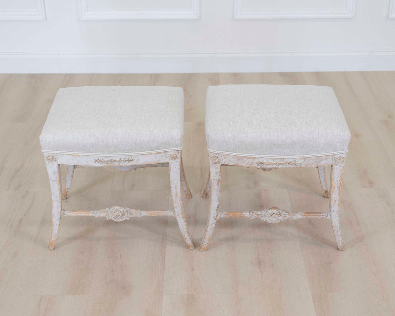 Pair of Swedish 19th Century Gustavian Stools - JAA