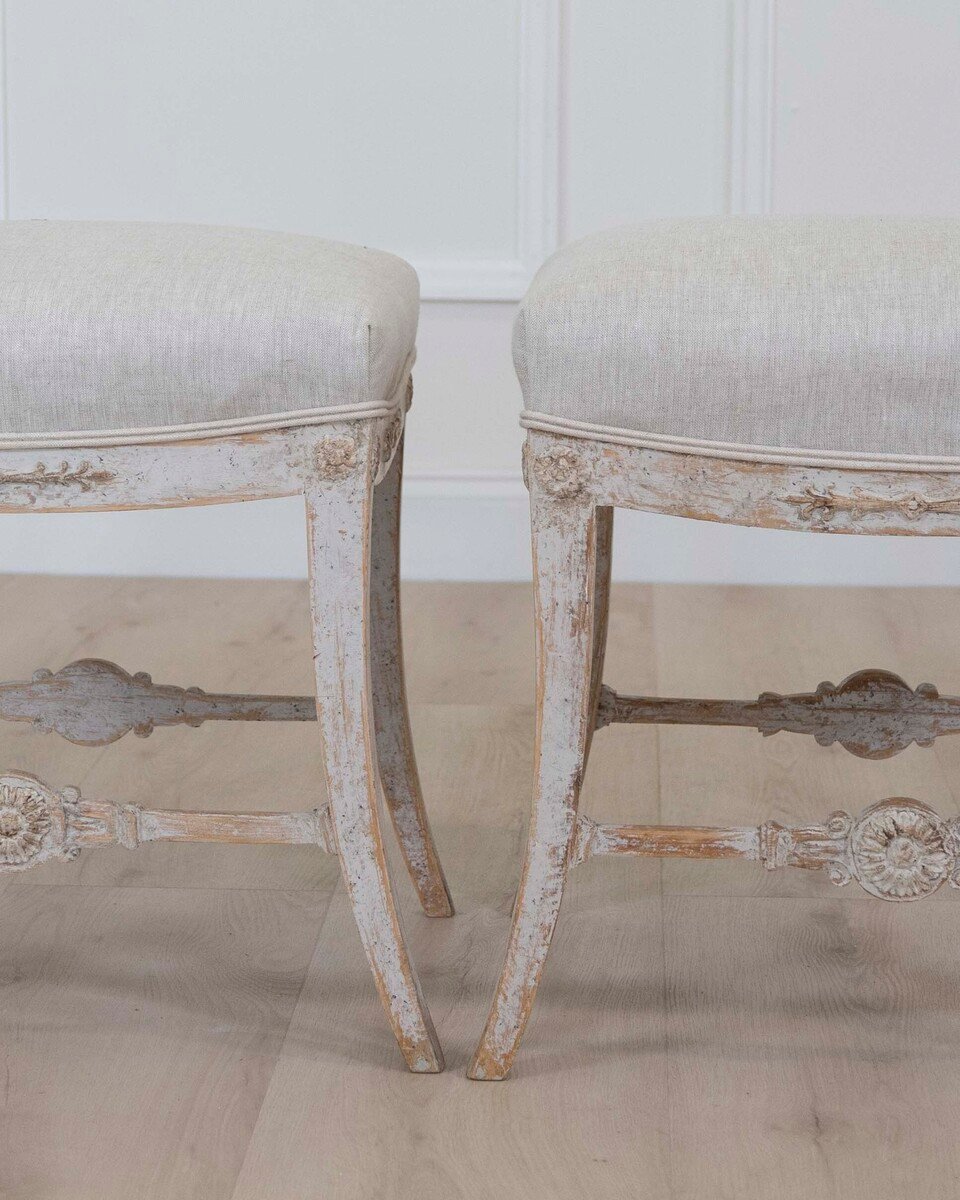 Pair of Swedish 19th Century Gustavian Stools - JAA