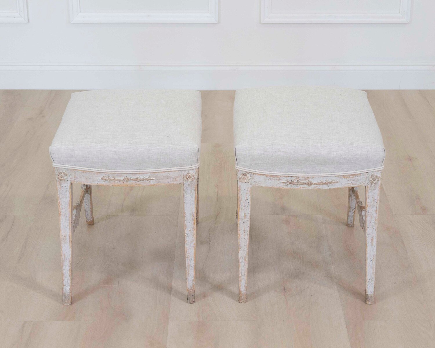 Pair of Swedish 19th Century Gustavian Stools - JAA