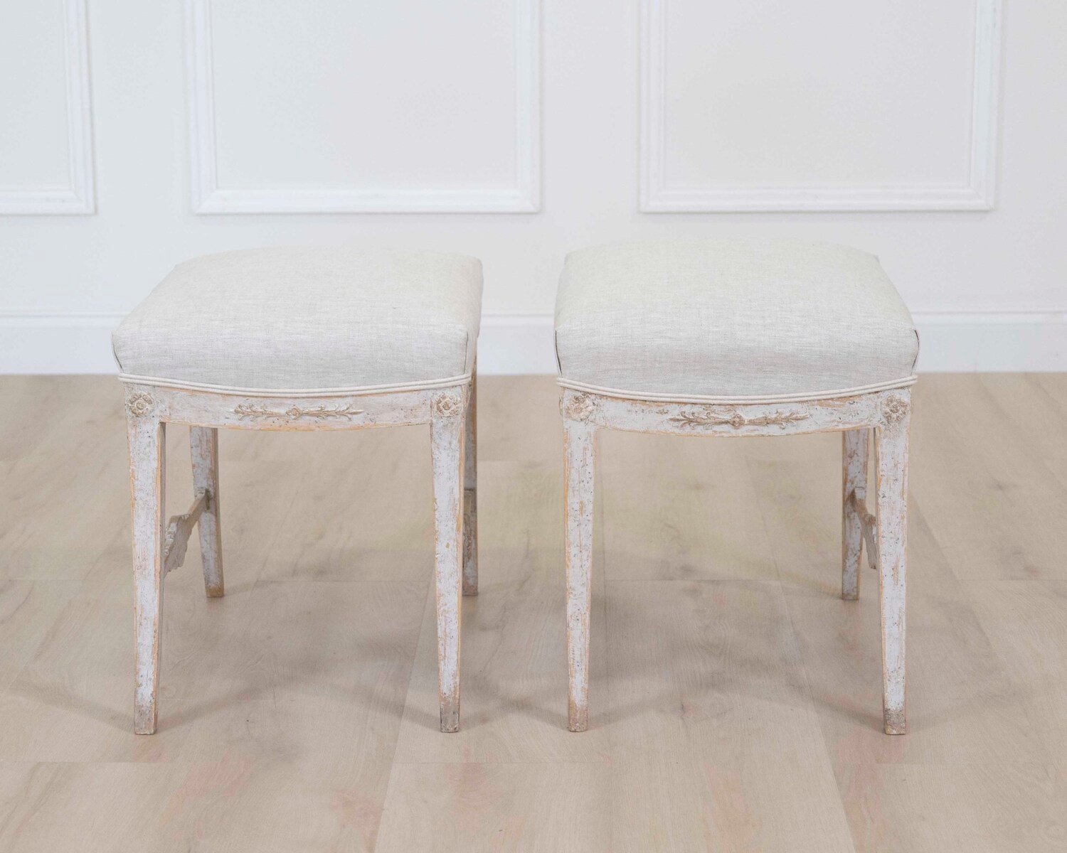 Pair of Swedish 19th Century Gustavian Stools - JAA