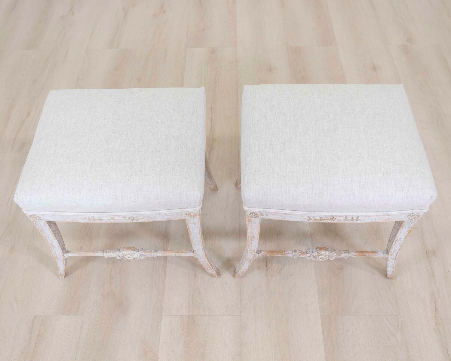 Pair of Swedish 19th Century Gustavian Stools - JAA
