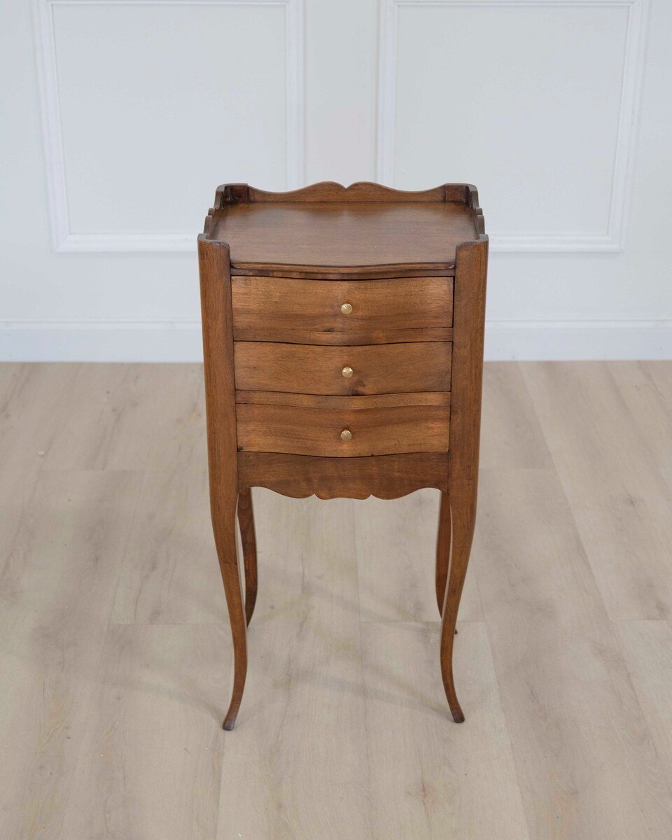 Louis XV Style Walnut Bedside Table - JAA