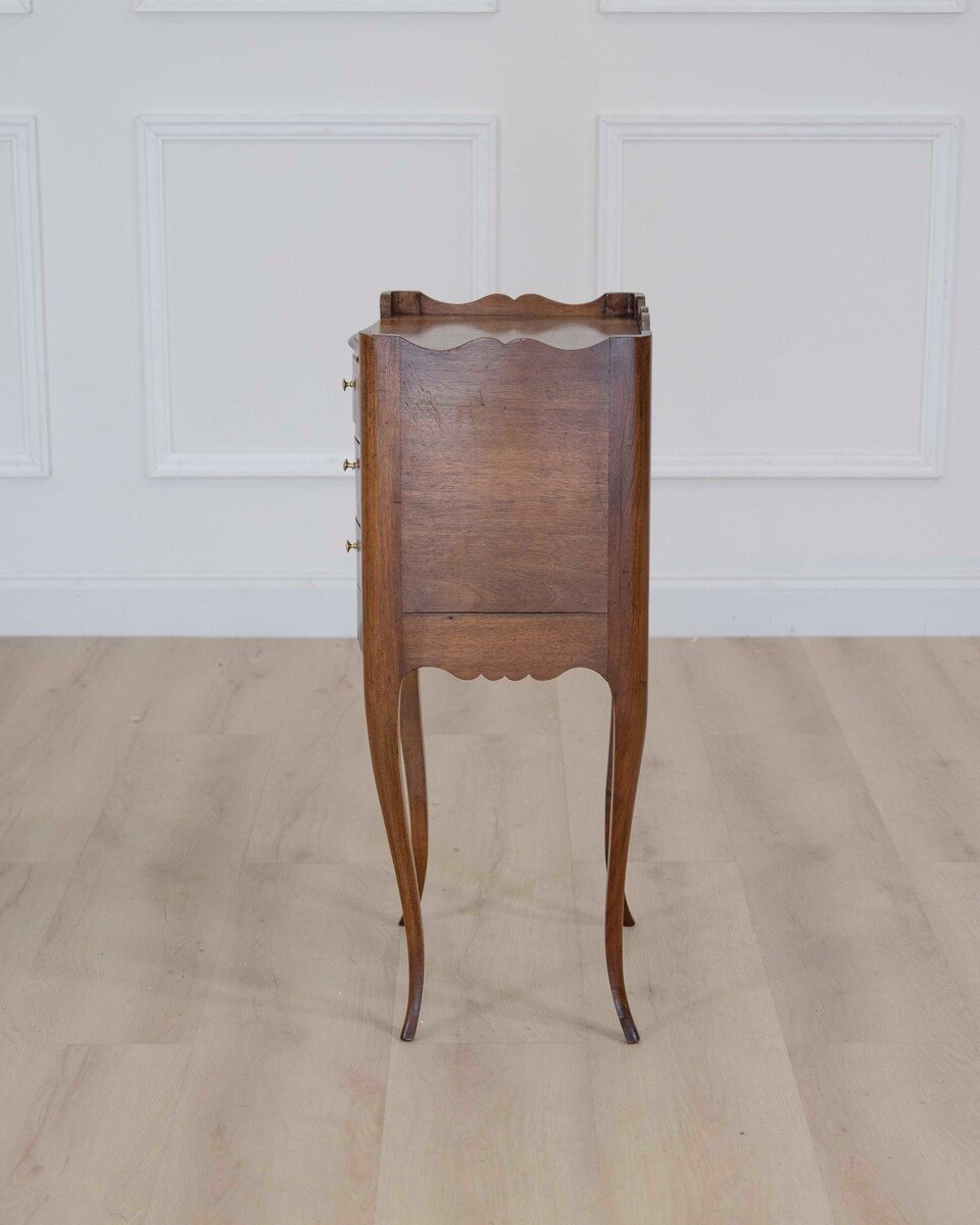 Louis XV Style Walnut Bedside Table - JAA