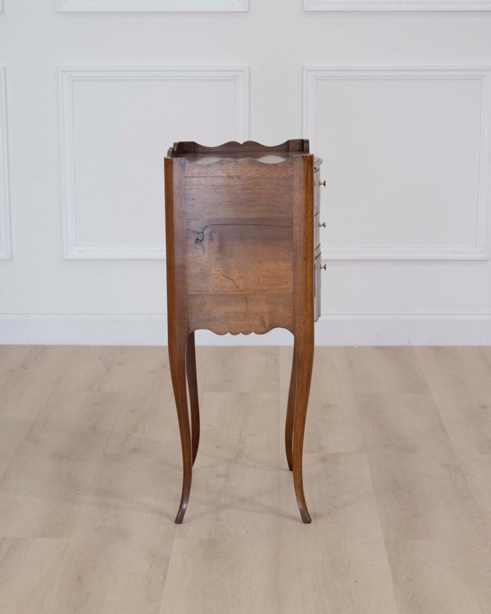 Louis XV Style Walnut Bedside Table - JAA