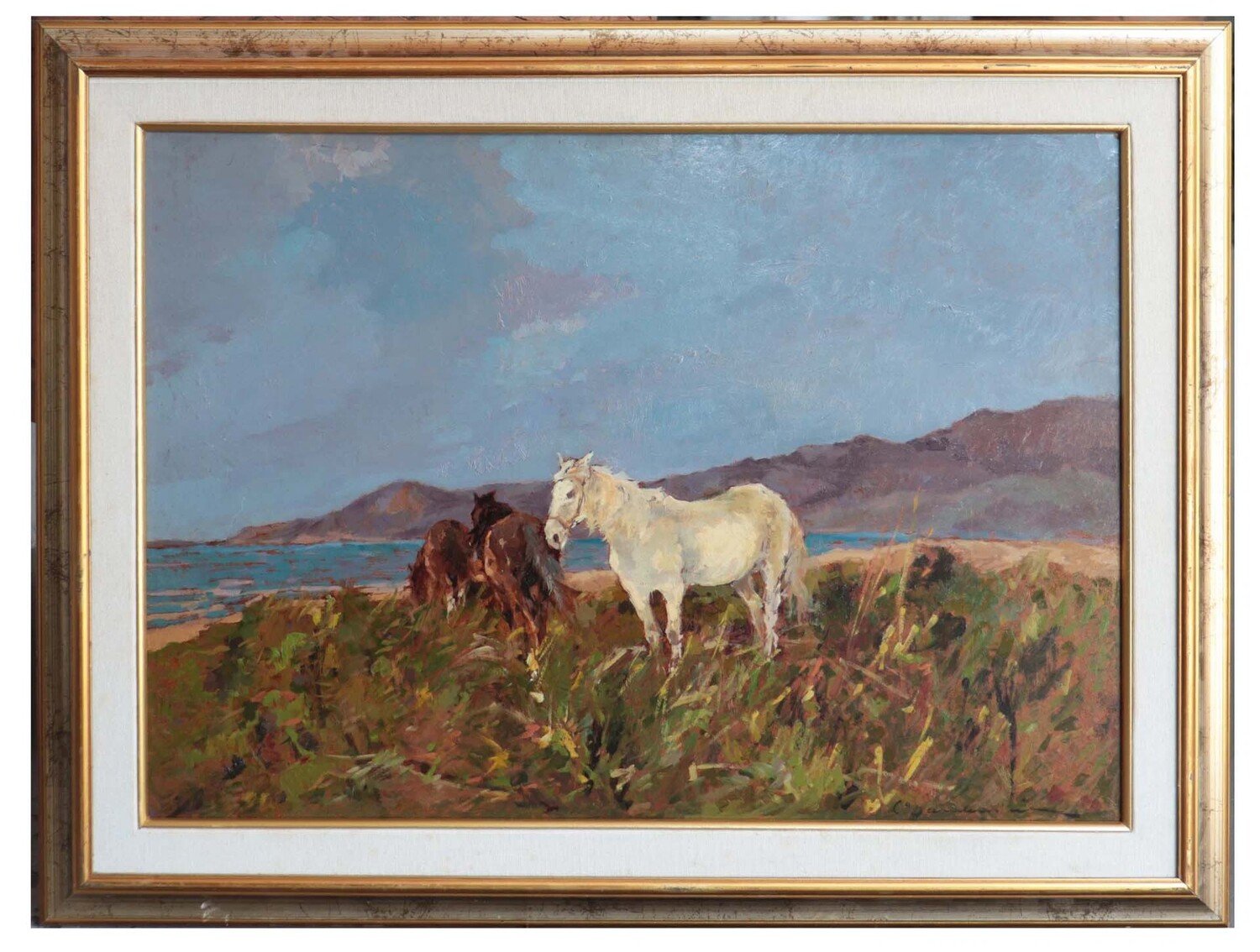 Carlo Domenici (Livorno 1897-1981) Horses