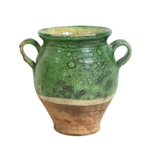 French 19th Century Green-Glaze Confit Pot