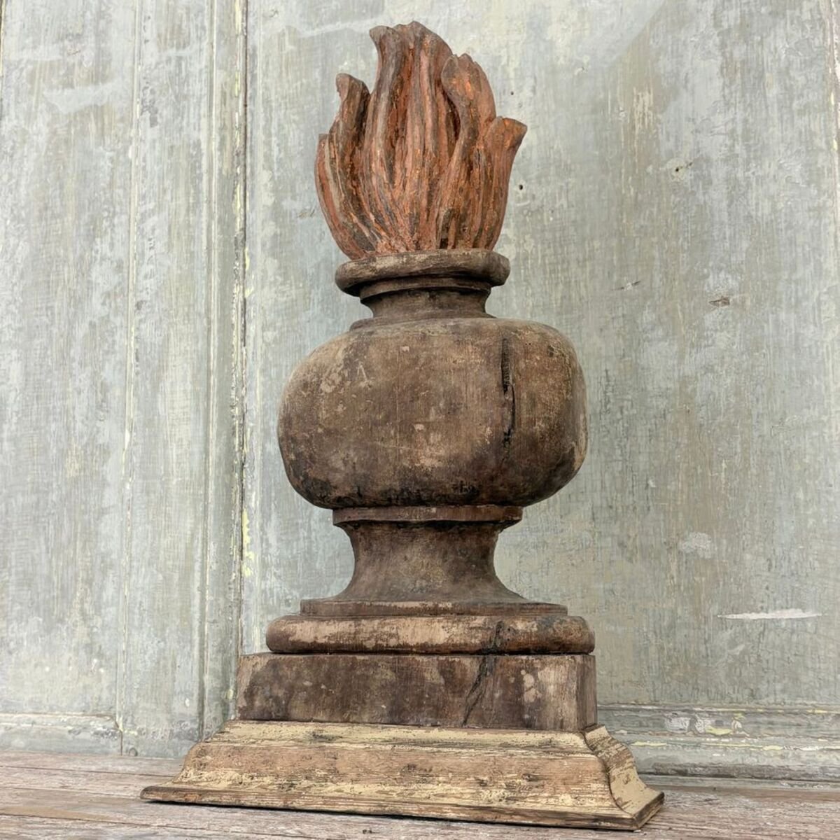 French 18th Century Carved Wood Fire Pot - JAA