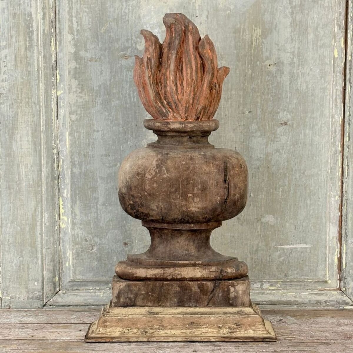 French 18th Century Carved Wood Fire Pot - JAA