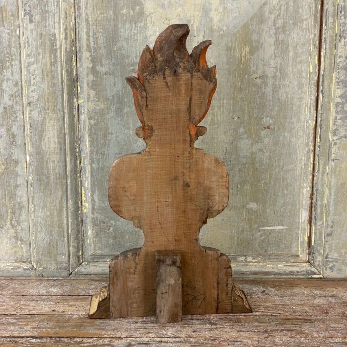 French 18th Century Carved Wood Fire Pot - JAA