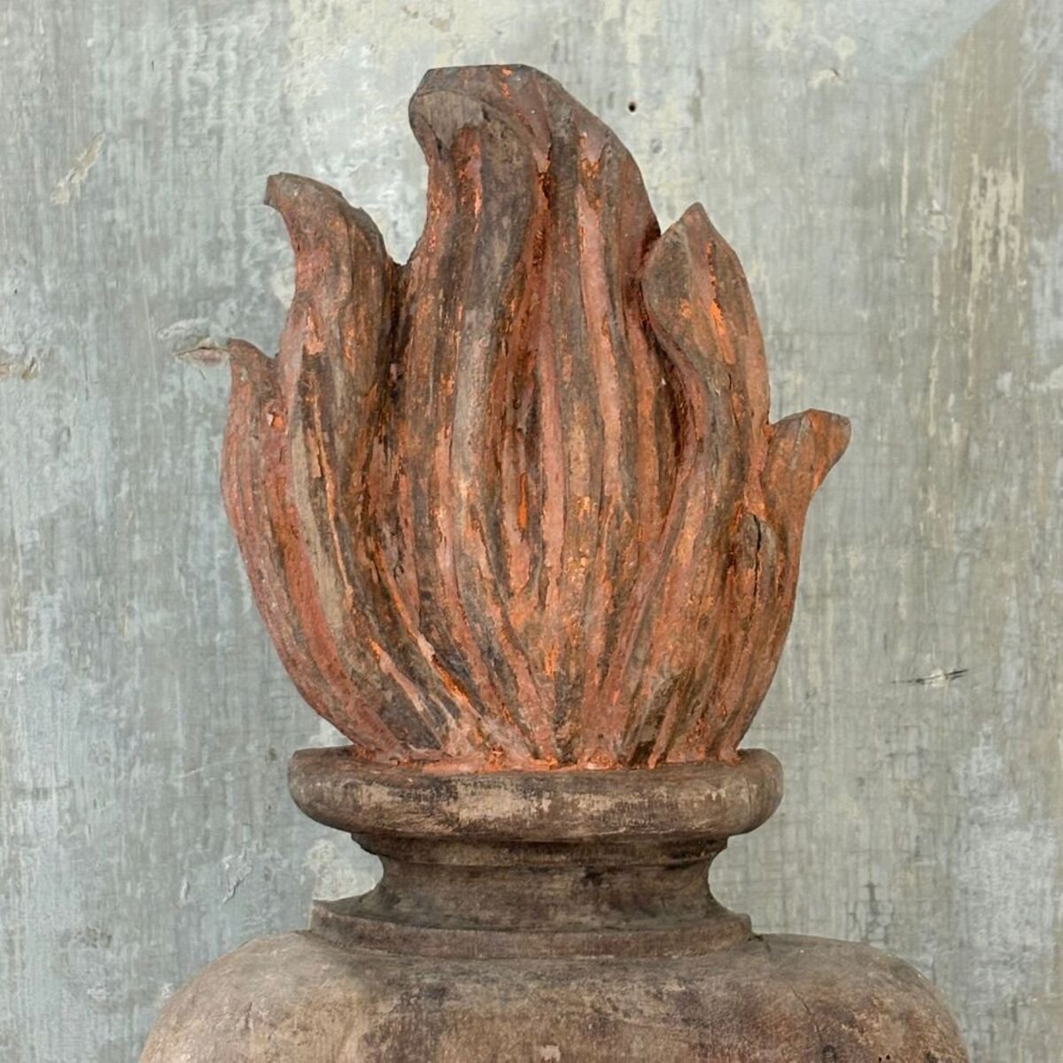 French 18th Century Carved Wood Fire Pot - JAA