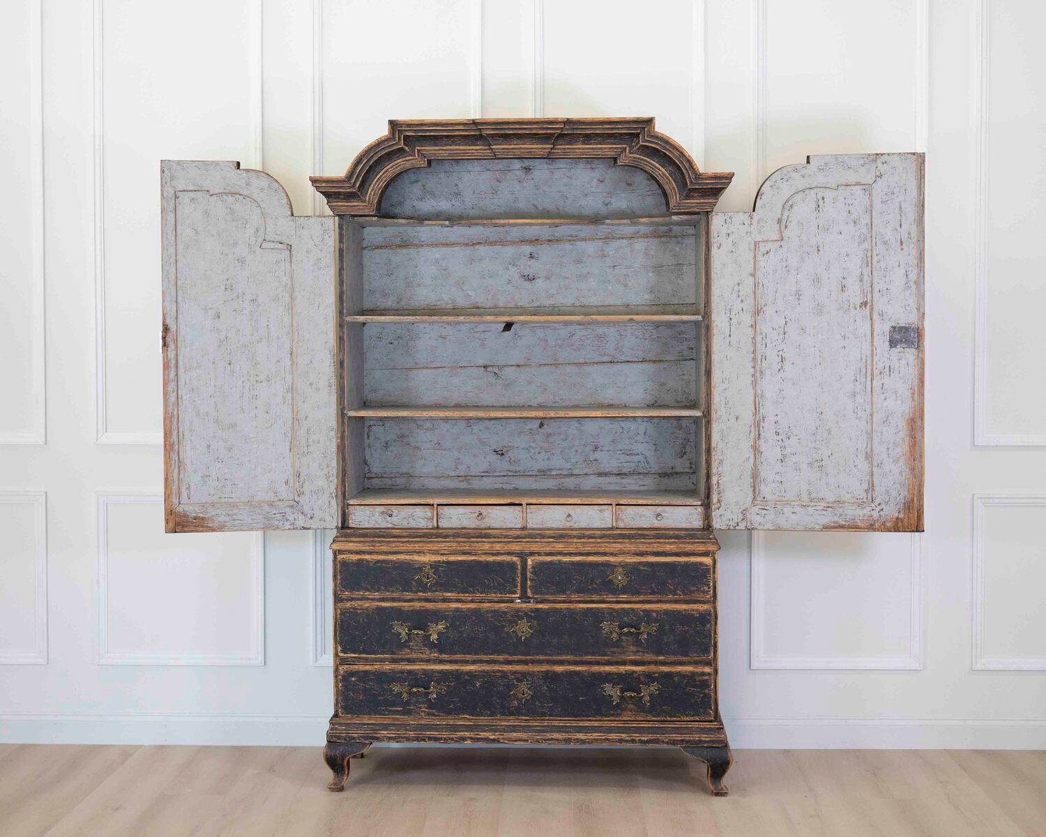 On Hold - 18th Century Period Rococo Cabinet with Unusual Door Panels - JAA