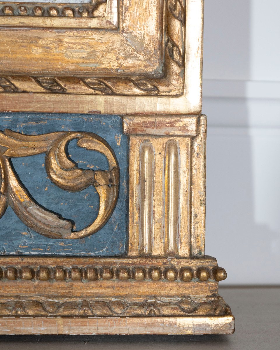 Beautiful Gustavian Stockholms work mirror, scraped down to original paint, circa 1800 - JAA