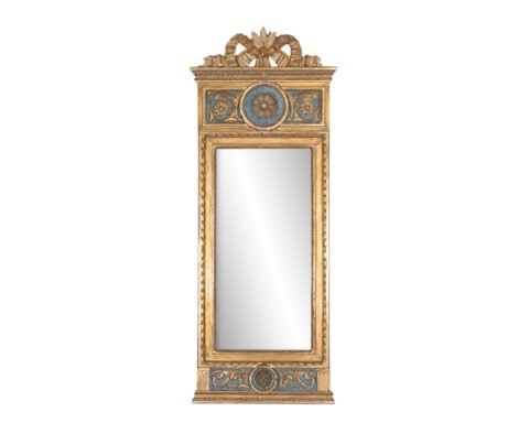 Beautiful Gustavian Stockholms work mirror, scraped down to original paint, circa 1800