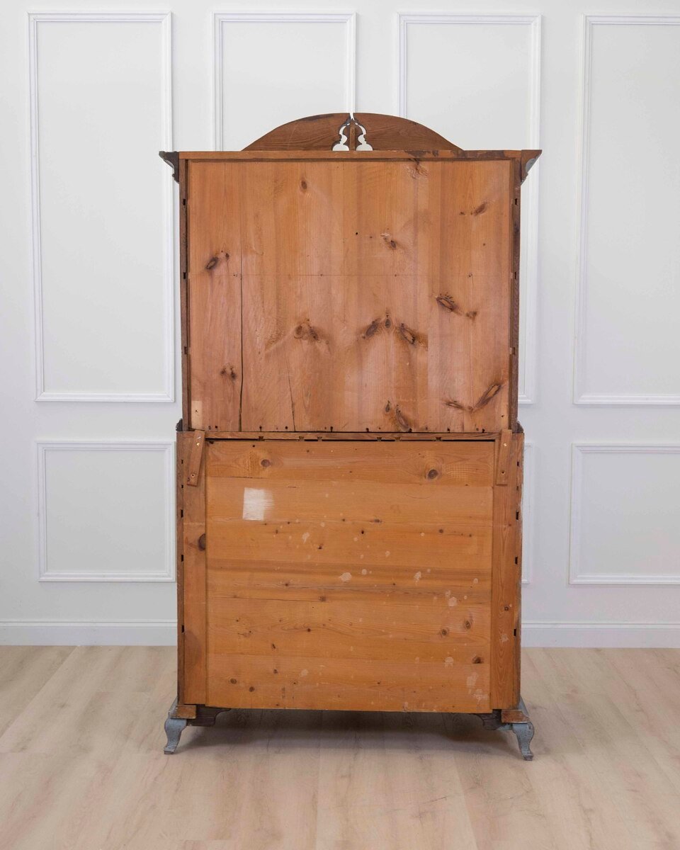 Scandinavian 18th Century Blue-Painted Two-Part Bureau - JAA
