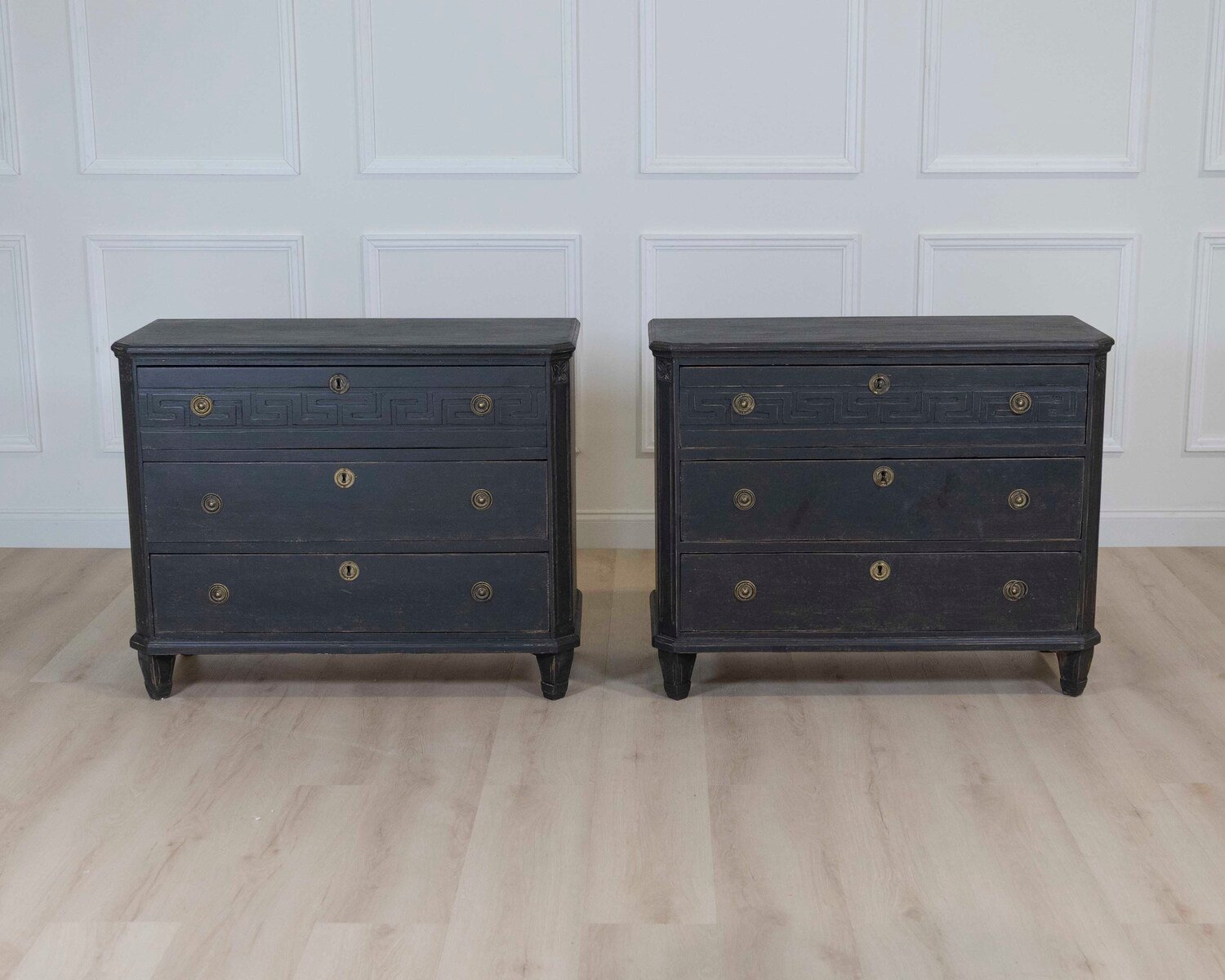 Pair of Swedish Gustavian Style Chests of Drawers - JAA