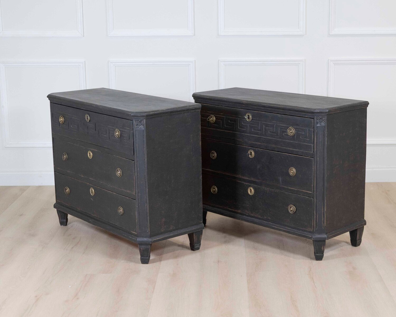 Pair of Swedish Gustavian Style Chests of Drawers - JAA