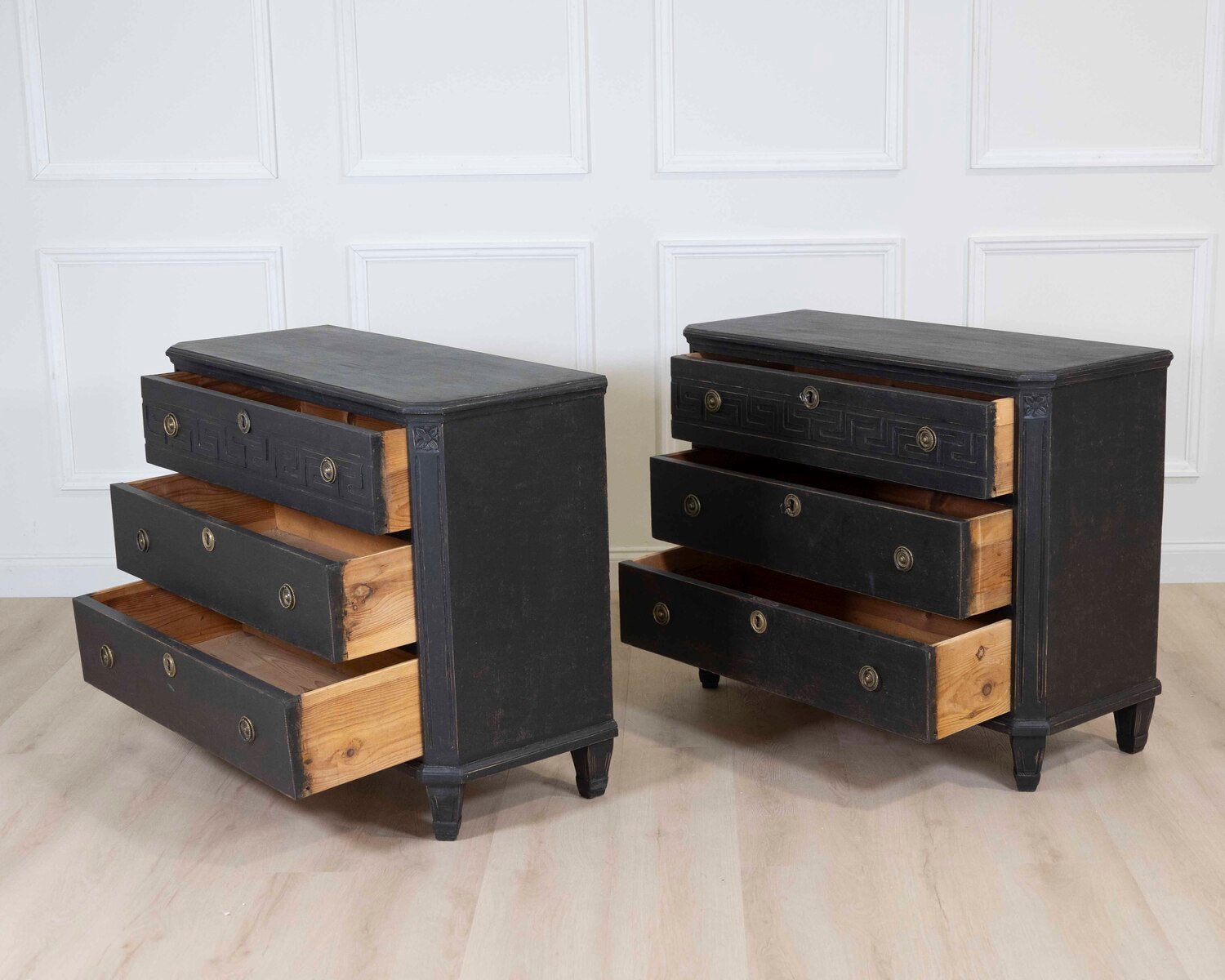 Pair of Swedish Gustavian Style Chests of Drawers - JAA