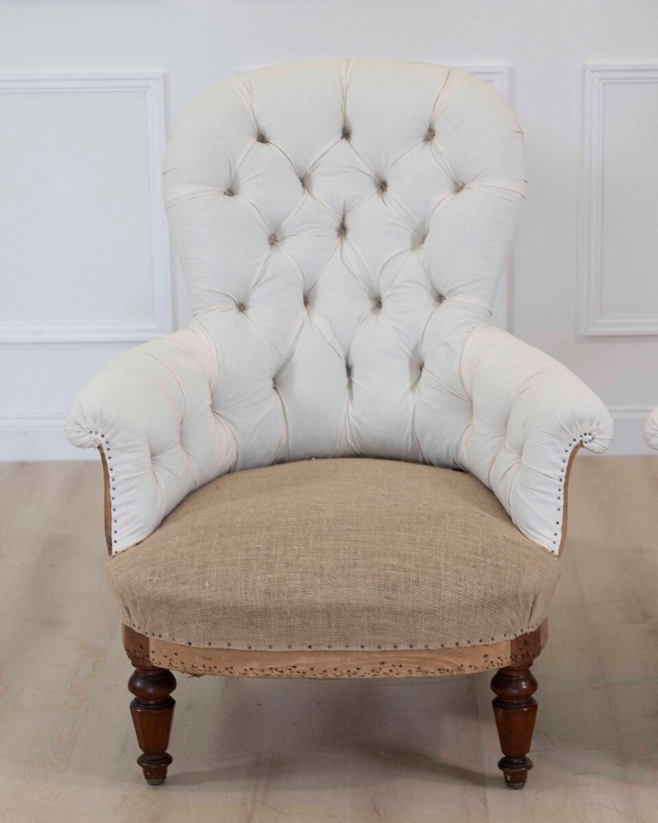 Pair of 20th Century French Chairs, Ready to Upholster - JAA