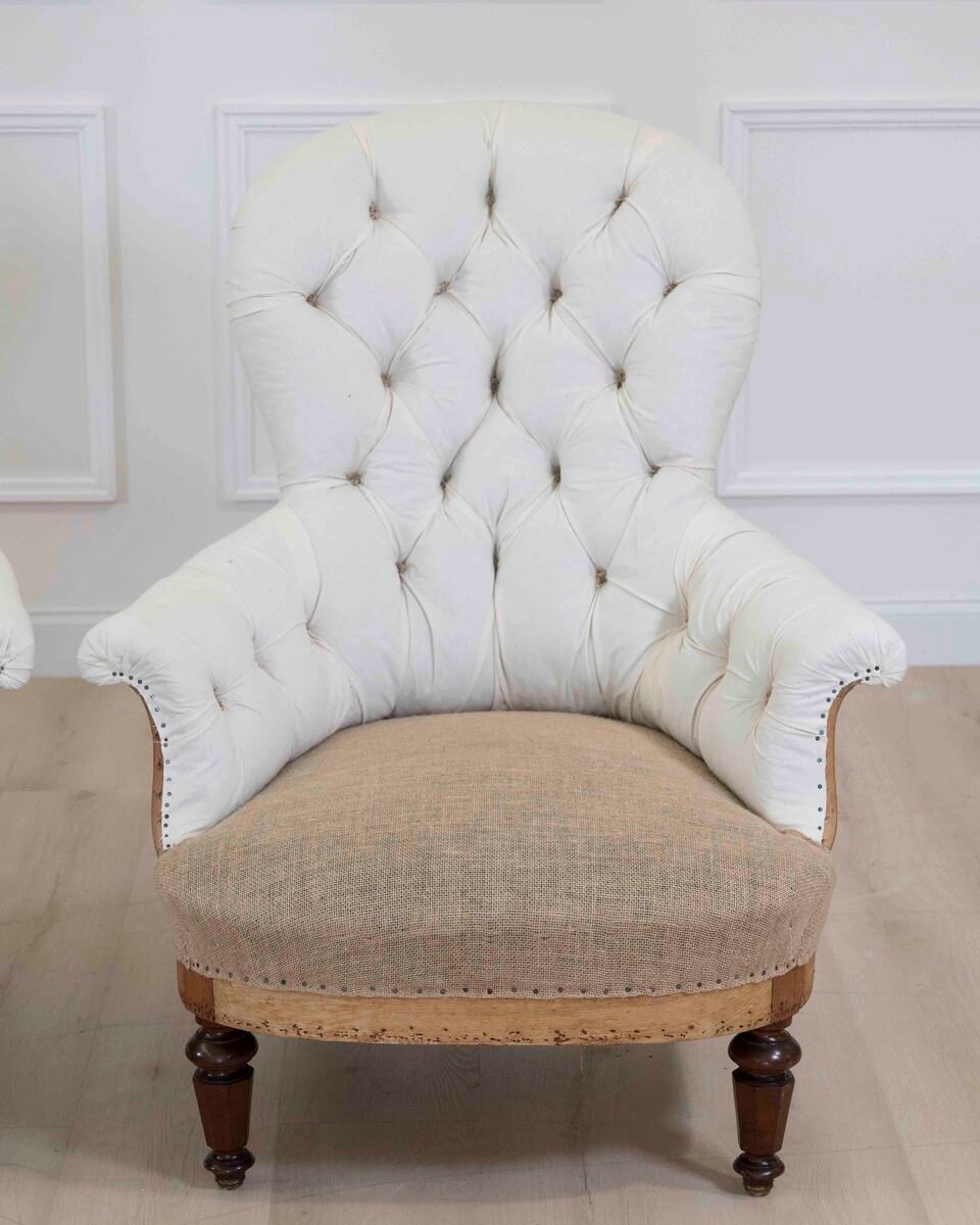 Pair of 20th Century French Chairs, Ready to Upholster - JAA
