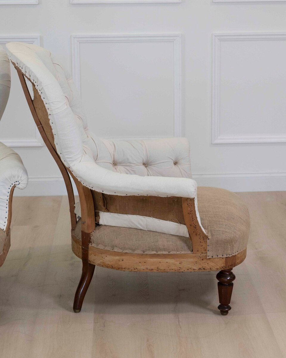 Pair of 20th Century French Chairs, Ready to Upholster - JAA
