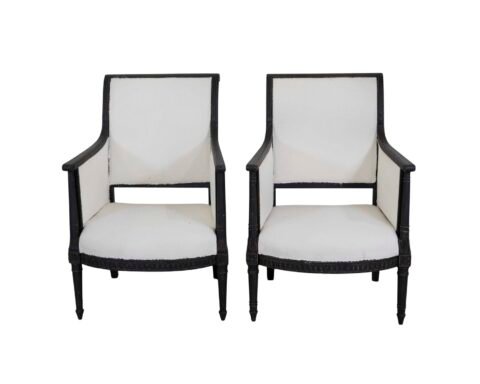 Pair of Swedish Empire Style Armchairs