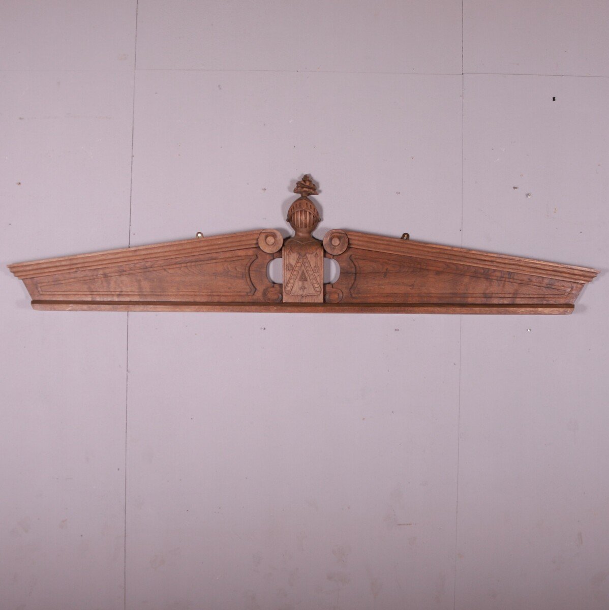 Large 19th C French carved oak door pediment. 1880. - JAA