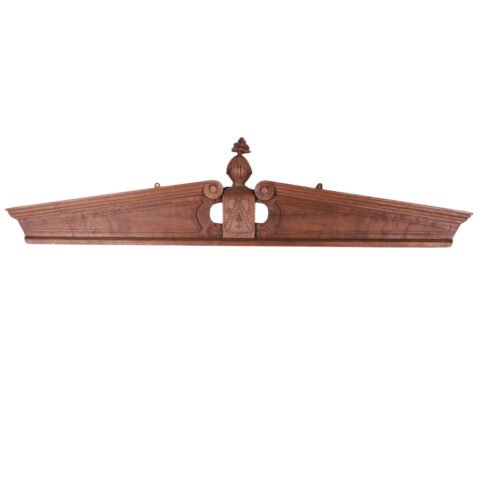 Large 19th C French carved oak door pediment. 1880.